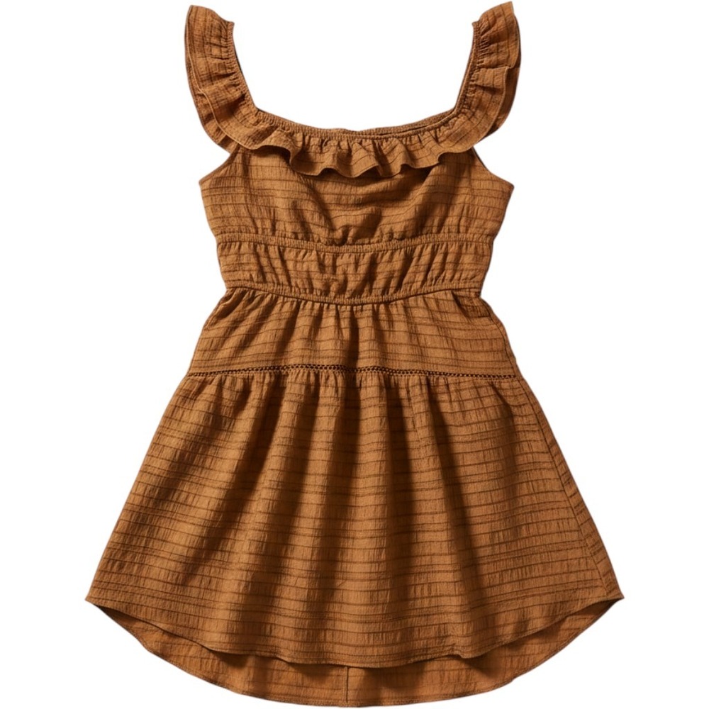 Wild Fable Smocked Ruffle Mini Dress Prairie, Romantic Sun Dress Mustard Medium